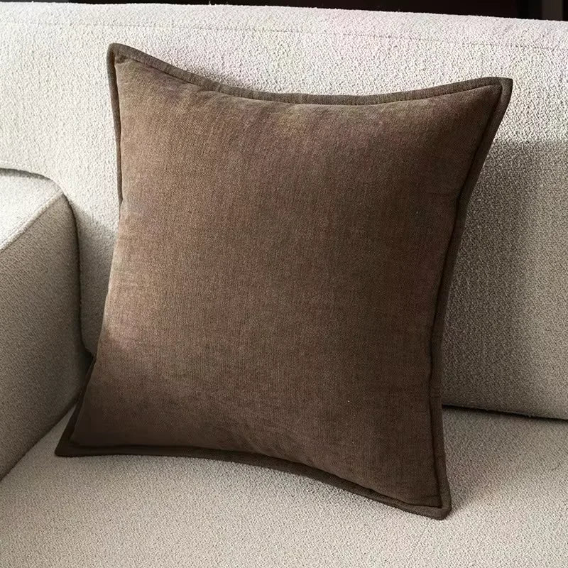 Chenille cushion cover, cocoa