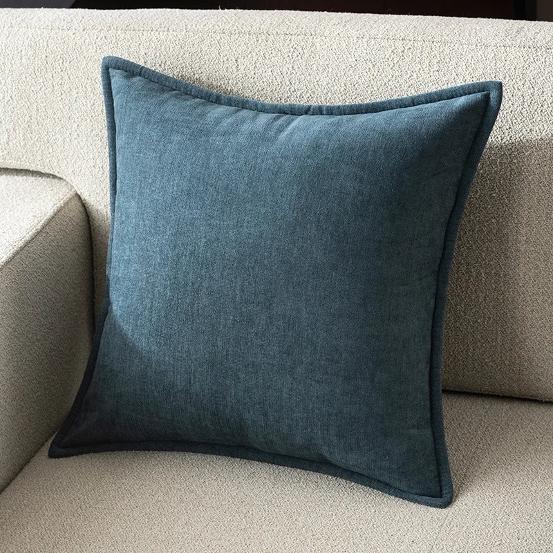 Chenille cushion cover, slate blue