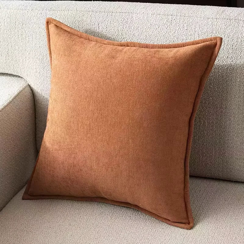 Chenille cushion cover, terracotta