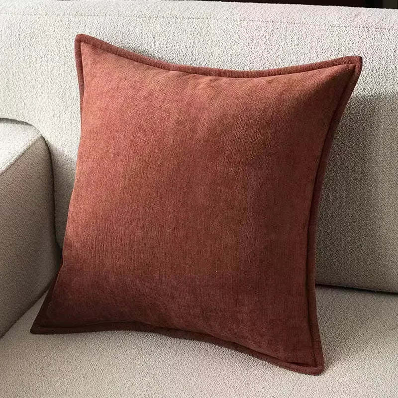 Chenille cushion cover, caramel