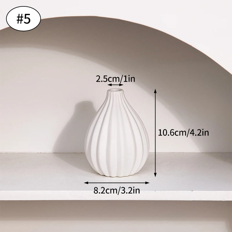 Fluted Bud Vase, ribbed